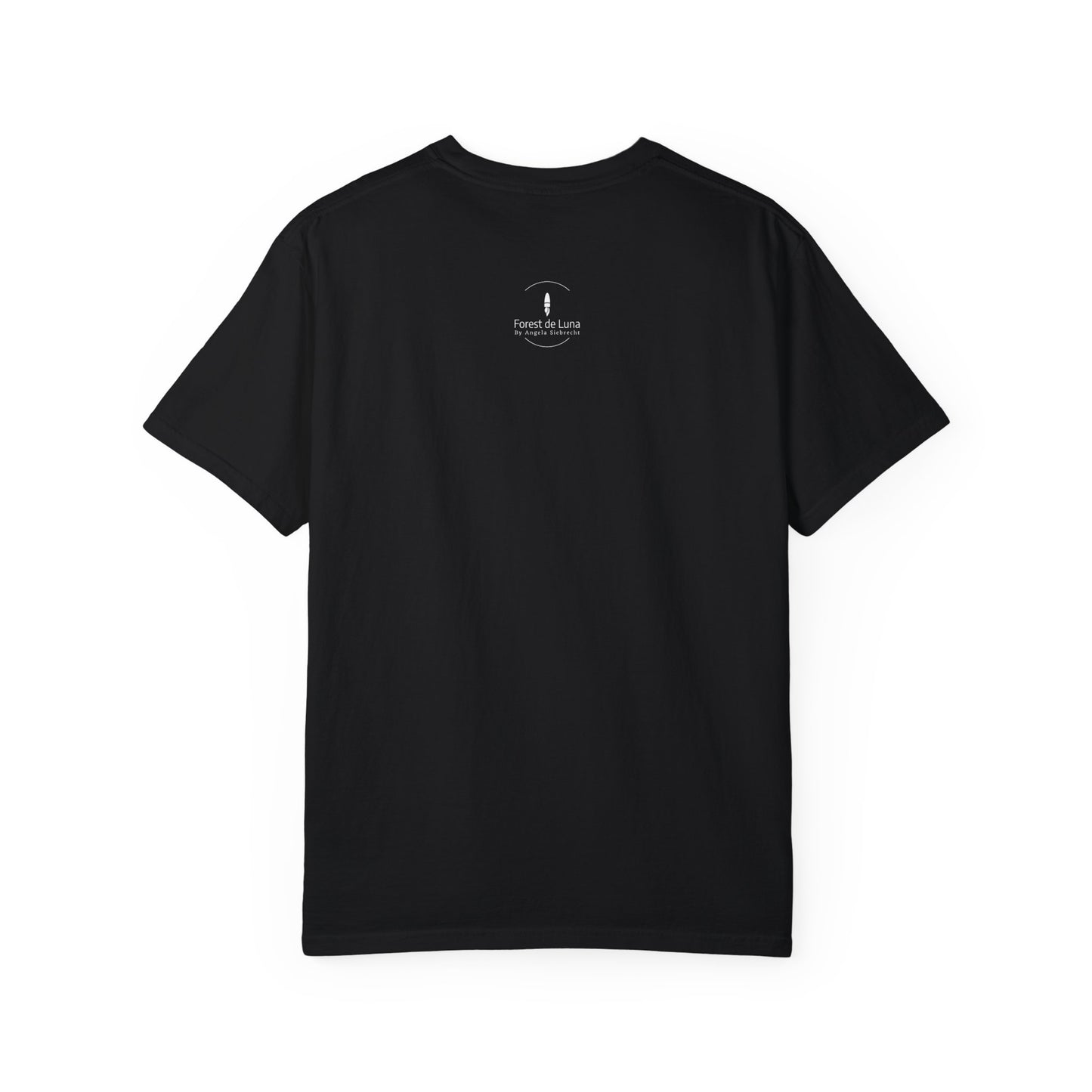 Black Unisex Garment-Dyed T-shirt Exclusive "Forest de Luna" T-Shirt by Angela Siebrecht