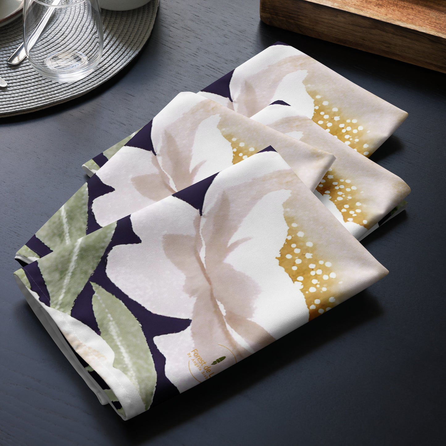 Blossom Elegance Floral Cloth napkin set - Custom Designed by Flora de Luna